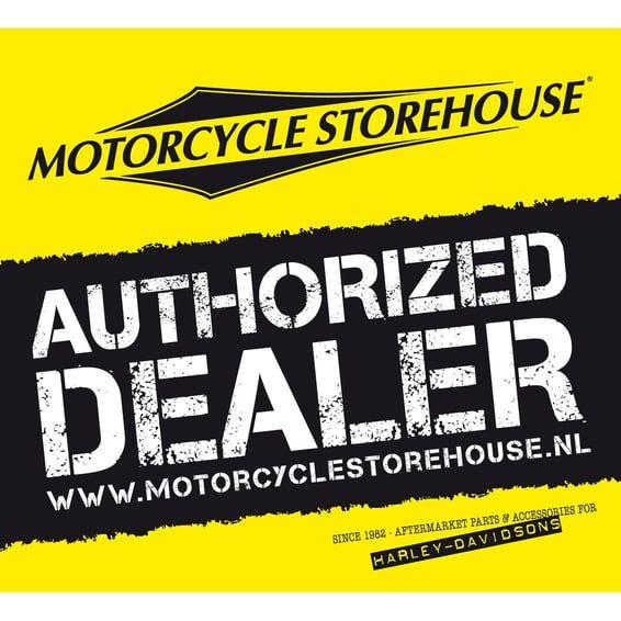 Motorcycle storehouse, authorized dealer window decal