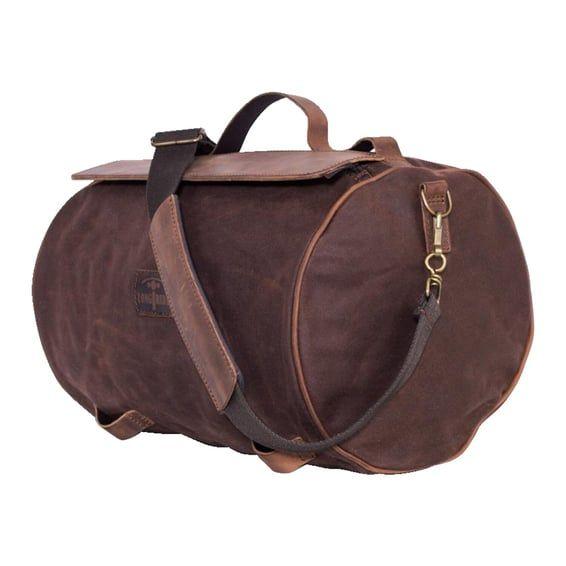 LongRide, roll bag waxed cotton narrow. Brown wax