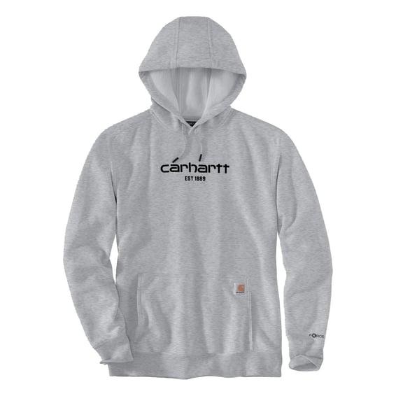 Logo graphic hoodie asphalt heather