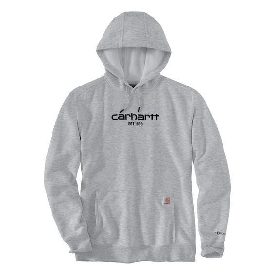 Logo graphic hoodie asphalt heather