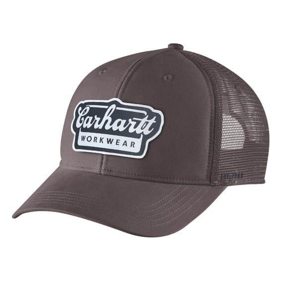 Twill Mesh-Back Script cap dark sepia