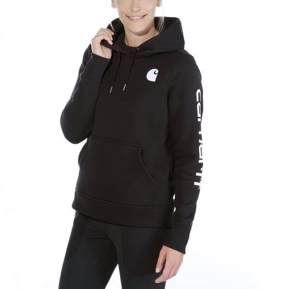 Logo Sleeve female hoodie black