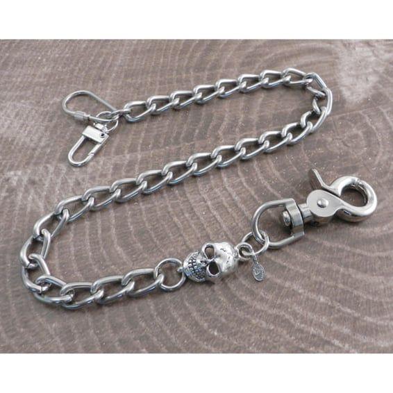 Wallet Chain with Skull Link 16"