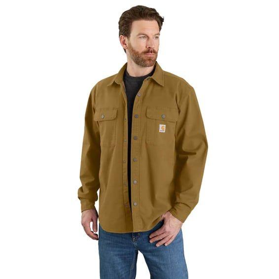 Canvas Fleece-Lined shirt oak brown