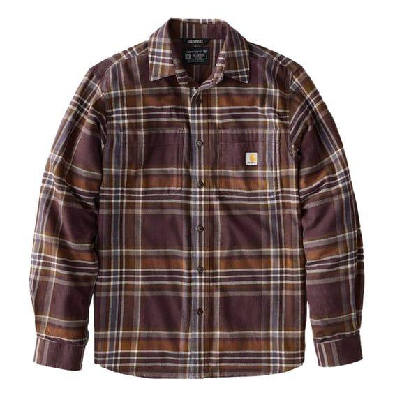 Flannel Plaid shirt dark sepia