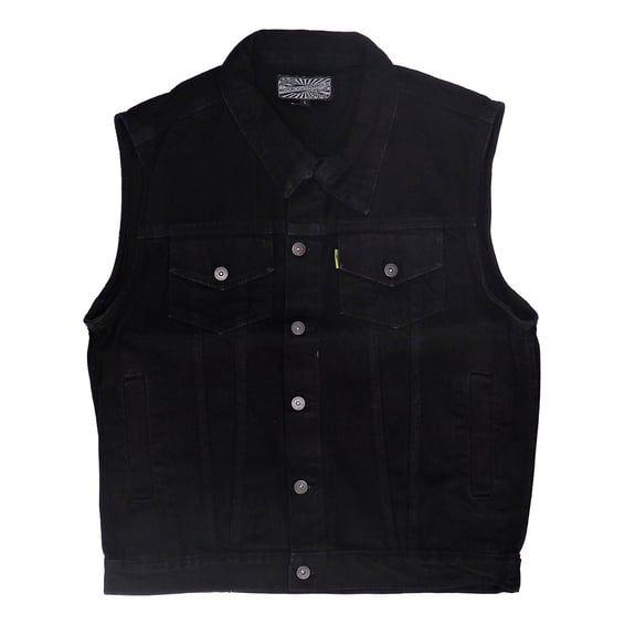 denim vest black