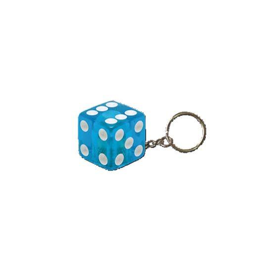 Triktopz Dice key chain blue glitter
