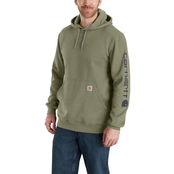 Sleeve Logo hoodie dusty olive
