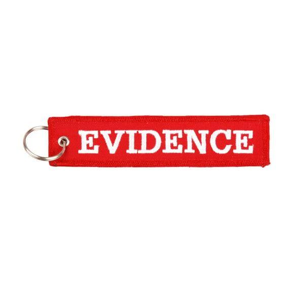 Evidence keychain red
