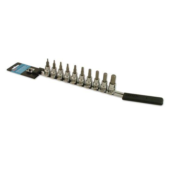 hex socket bit set. 3/8" drive